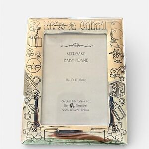 KEEPSAKE the Label "It's a Girl" Silver Baby Picture Frame - KEEPSAKE the Label
